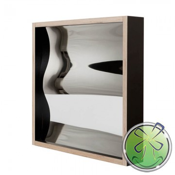 Miroir riant 50x50cm noir creux convexe creux