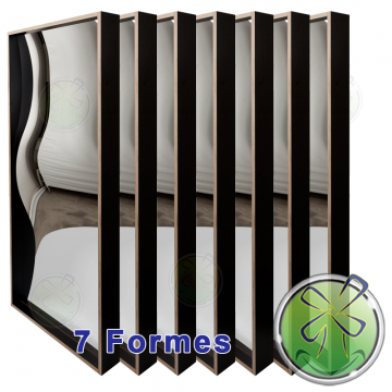 Miroir deformants 150x68cm set 7 formes noir